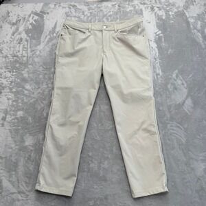 Lululemon ABC Pant Men 33 Beige Commission Slim Fit Warpstreme Golf Trousers